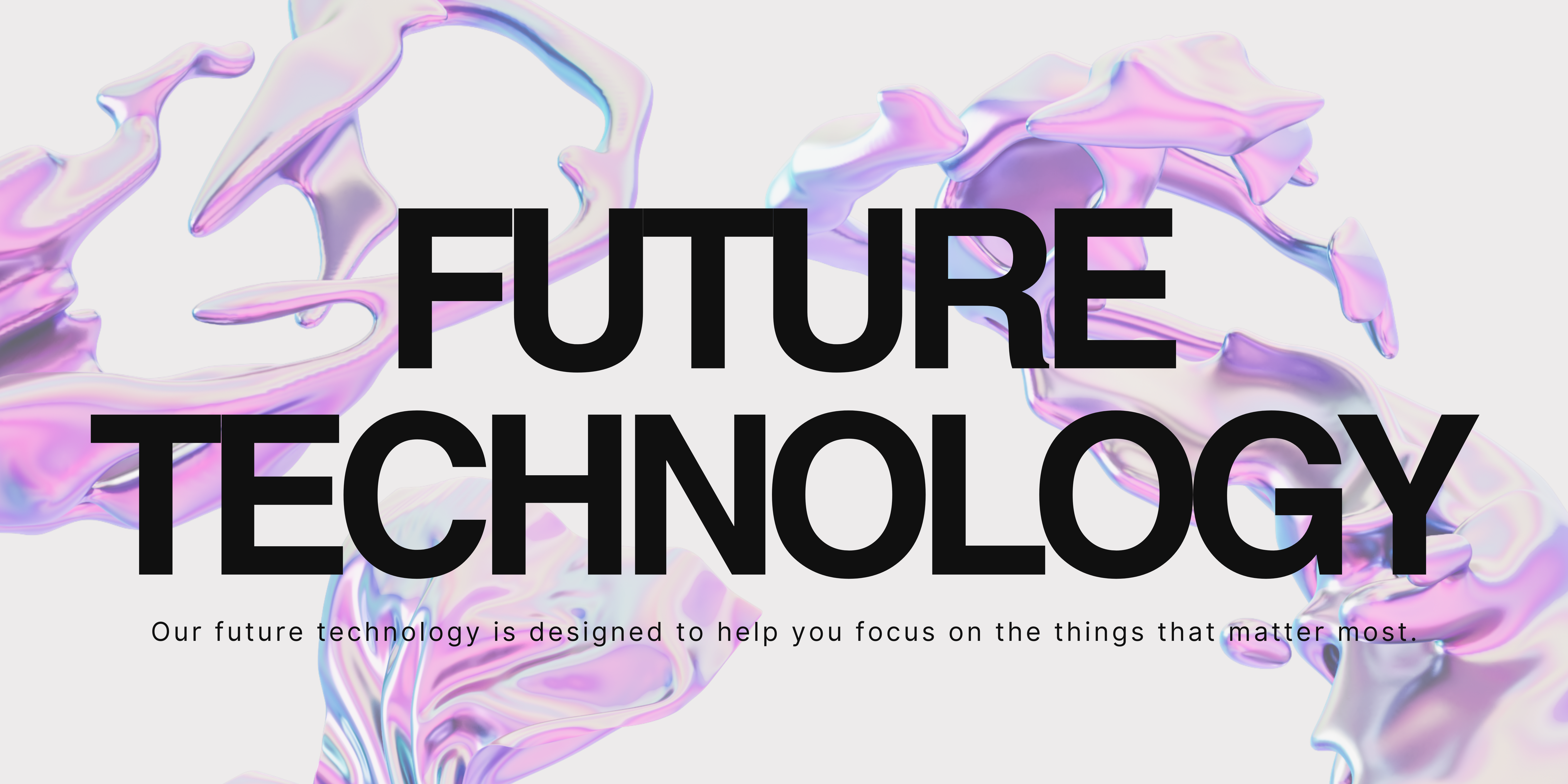 Black and White Holographic Future Technology Banner